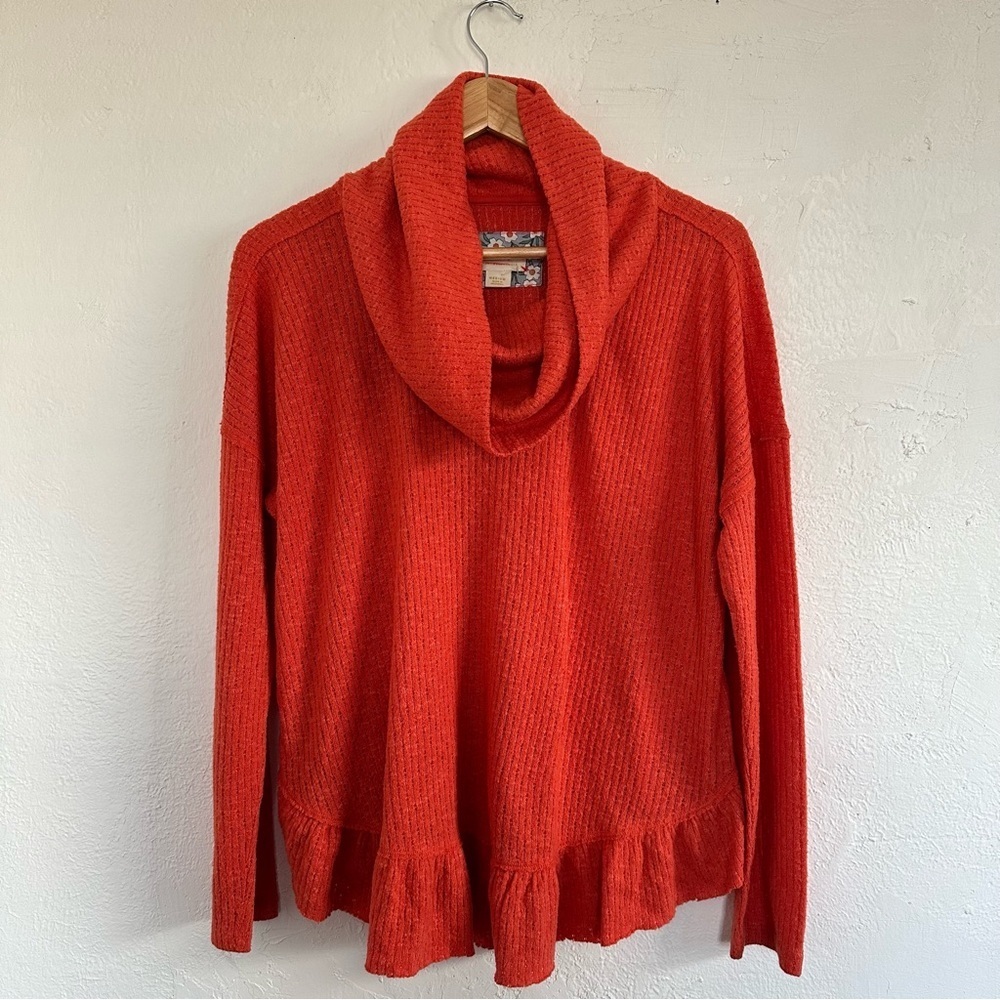 Anthropologie Maeve Ribbed Cowl Neck Sweater